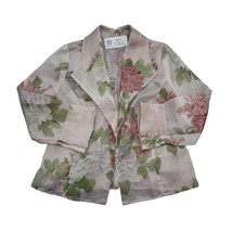Casual Blazer Womens Pink Floral Two Front Button Long Sleeve Collared Jacket - £20.53 GBP