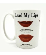 Kate Spade Lenox Coffee Mug Read My Lips Snap Happy White Red Black - £12.51 GBP