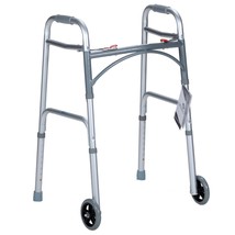 Dynarex 2-Button Folding Walker with Wheels, Lightweight, Adjustable, 35... - $876.75 MXN+