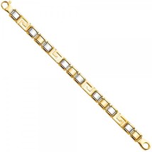 Men&#39;s 14K Two Tone Greek Key Bracelet - $1,075.99