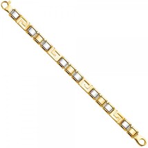 Men&#39;s 14K Two Tone Greek Key Bracelet - £850.11 GBP