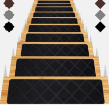 Nonslip Carpet Stair Treads for Wooden Steps 15Pcs 8X30In Slip Resistance Indoor - £16.72 GBP