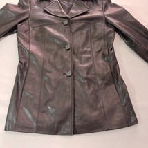 Siena Lined Fitted Soft Leather Black Button Jacket Women's Size Small RN#54163 image 15