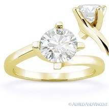 Round Cut Forever Brilliant Moissanite 14k Yellow Gold Solitaire Engagement Ring - £366.77 GBP+