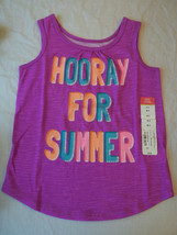 Okie Dokie Girls Tank Top Shirt Hooray For Summer 4T New W Tags Orchid - £7.03 GBP