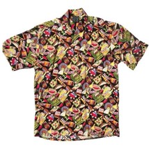 Rio Colorado Cotton Men&#39;s Camp Shirt Hot Peppers Salsa Magaritas Size Large - $13.28