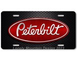Peterbilt Inspired Art Red on Mesh FLAT Aluminum Novelty Auto License Ta... - $17.99