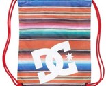 DC Shoes 17.5&quot; x 13.5&quot; Tomato Red Striped Simpski Cinch Bag Backpack NWT - £5.56 GBP