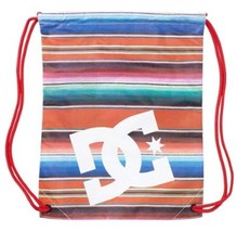 DC Shoes 17.5&quot; x 13.5&quot; Tomato Red Striped Simpski Cinch Bag Backpack NWT - $6.98