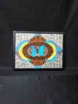 Real Butterfly Wing Folk Art Handmade Collage Vintage Taxidermy Iridesce... - $99.99