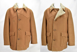 Vtg Woolrich Wool Coat Jacket Mens Sherpa Lined Western Sz 42 L - £97.30 GBP