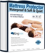 Kingnex Full Size Mattress Protector Waterproof Jersey Ultra Soft Noiseless - €30,88 EUR