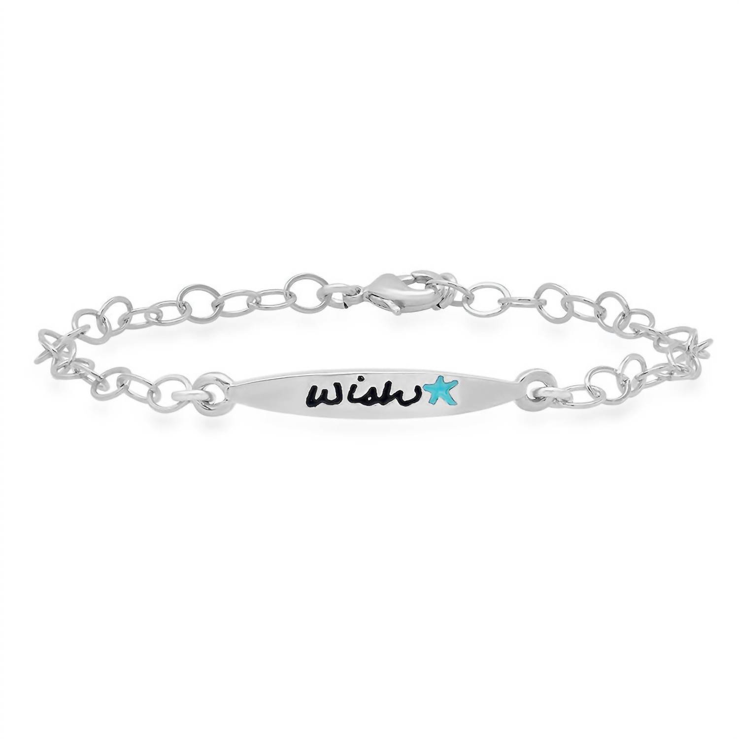 Jessica Elliot women's colorful words enamel bracelets - wish in Sterling -