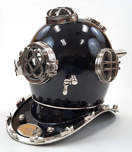 Nauticalmart Aluminum Black Diving Divers Helmet Mark Five