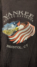Vintage Harley Davidson Shirt Men&#39;s XL Eagle Flag YANKEE 2012 Bristol CT - $17.41