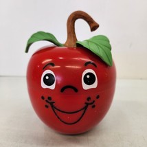Vtg 1972 Fisher Price Happy Apple Roly Poly Chime Musical Toy Red USA WO... - $19.34