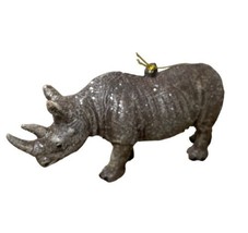 Kurt Adler Rhino Ornament Hanging Wild Animal 2.5 Inch Christmas Realist... - $13.39