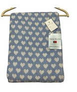 Roca Home Throw Blanket Blue White Heart Texuted Fringe Oversized  Portugal - $727.18 MXN