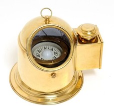 Compass Binnacle Yew Large Golden Glow Gold Solid Brass - £207.67 GBP