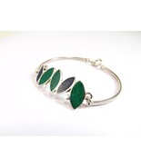 Sterling Silver Bracelet - Blue and Green Inlay Stone - £75.51 GBP