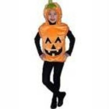 Girls Pumpkin Halloween Costume Orange Hooded Plush Vest Toddler-size 2/4 - $11.88