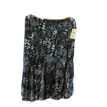 Coldwater Creek Size PXS 4 Skirt Lace Seamed Black Tan Animal Print - £15.68 GBP