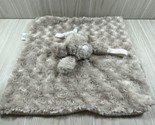 Blankets &amp; Beyond gray puppy dog lovey security blanket baby toy rosette... - $10.39