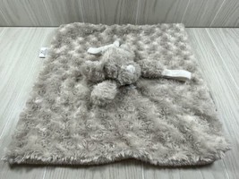 Blankets &amp; Beyond gray puppy dog lovey security blanket baby toy rosette... - £8.12 GBP