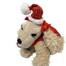 Poochie and Co Sequinned Plush Santa Poodle Christmas Purse Stuffed Animal 10&quot; - £7.88 GBP