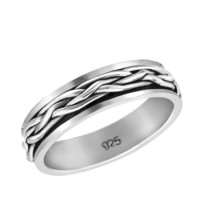 Eternal Perpetual Celtic Knot Spinner Sterling Silver Band Ring-8 - £17.71 GBP