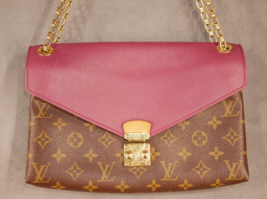 Louis Vuitton Monogram Pallas Chain Canvas Leather Grape Purple Gold Har... - $1,399.99