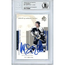 Martin St Louis Tampa Bay Lightning Auto 2004 SP Signed On-Card Beckett BAS Slab - £70.62 GBP