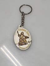 Neptune Statue Virginia Beach Gold And Silver Keychain - $9.89