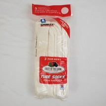 Vintage Fruit Of The Loom Tube Socks 3 Pack White Cotton Poly NOS Deadst... - $44.99