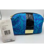 Betsey Johnson Tapered Side SIGNATURE B Teal Cosmetic Makeup Bag BBC0015 - $40.69 CAD
