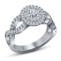 Beautiful 1.50 Carat Round Diamond Infinity Halo Engagement Ring White Gold Over - £56.25 GBP