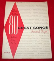 Vintage 80 Great Songs Hammond Organ Song Book Sheet Music 1958 Ethel Smith - £15.54 GBP
