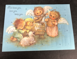 1 single Vintage Hallmark Mary Hamilton Christmas advent card Angel baby... - $19.83