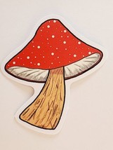 Mushroom with Red Top and White Dots Cartoon Sticker Decal Plant Embelli... - $3.07