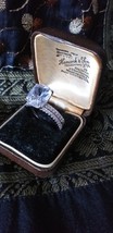 Vintage 1980-s 925 Sterling Silver Zircon Engagement  Ring  Size US 9 3/... - $96.90