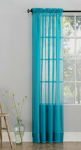 Mainstays Marjorie Sheer Voile Curtain Single Panel Turquoise 59&quot; W X 63&quot; L - £15.95 GBP