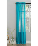 Mainstays Marjorie Sheer Voile Curtain Single Panel Turquoise 59&quot; W X 63&quot; L - £15.72 GBP