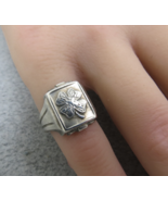 Antique 4H Club Ring Sterling Silver Size 6 Adjustable 4.5 Grams 14mm Cl... - $1,128.81 MXN