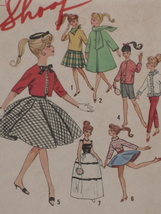Simplicity Pattern 4700 Doll Clothes for 11 1/2&quot; Barbie type dolls Vintage 1960s - £7.97 GBP