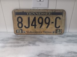 Vintage 1983 Tennessee &quot;Volunteer State&quot; License Plate 8J499-C Expired - £6.33 GBP