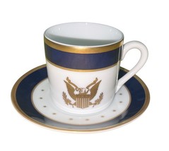 1993 Clinton Inauguration Demitasse Cup & Saucer Set Woodmere China w/ Box COA image 2
