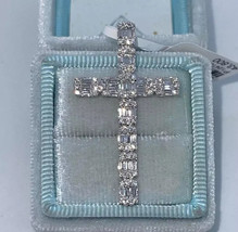 christmas Gift 14k White Gold Over 3.40Ct Simulated Diamond Cross Pendant - £100.58 GBP