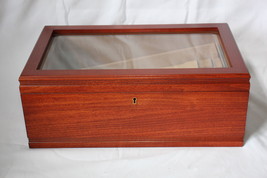 Diamond Crown Cigar Humidor By Reed And Barton Large - Thick Beveled Glass - £463.54 GBP
