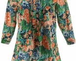 Liz Claiborne New York ~ Blue Floral Print ~  Button Up Tunic ~ Women&#39;s ... - $26.18