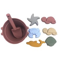 Kids Beach Sand Bucket Set Silicone Accessory Toddler Toys Baby Bath Playset - £22.63 GBP